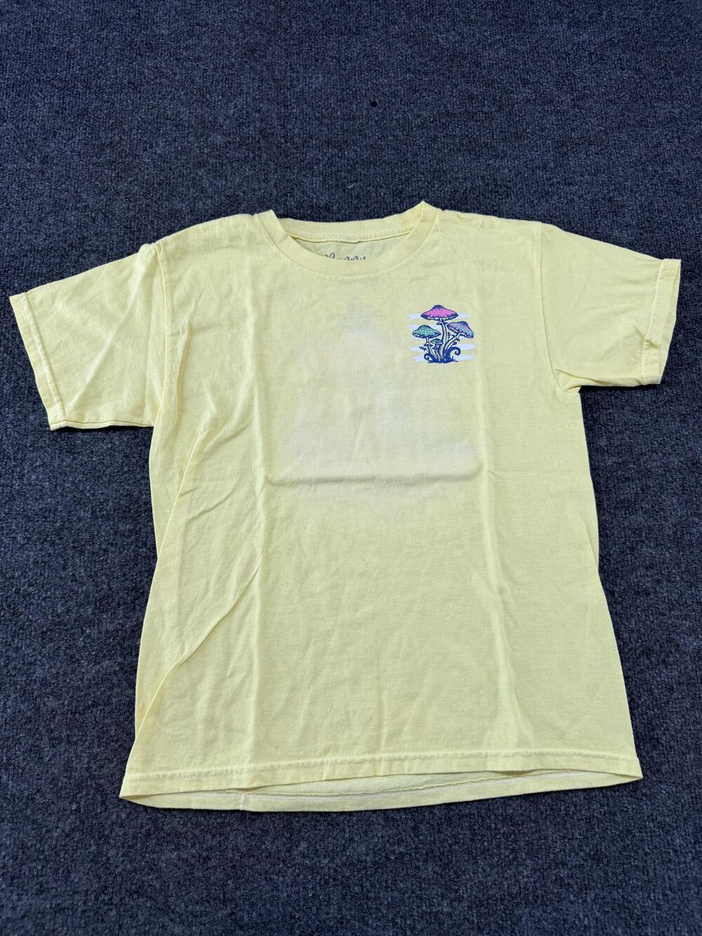 Benny & Belle Shirt Girls M Yellow Grow Positive Thoughts Mushroom Graphic Tee